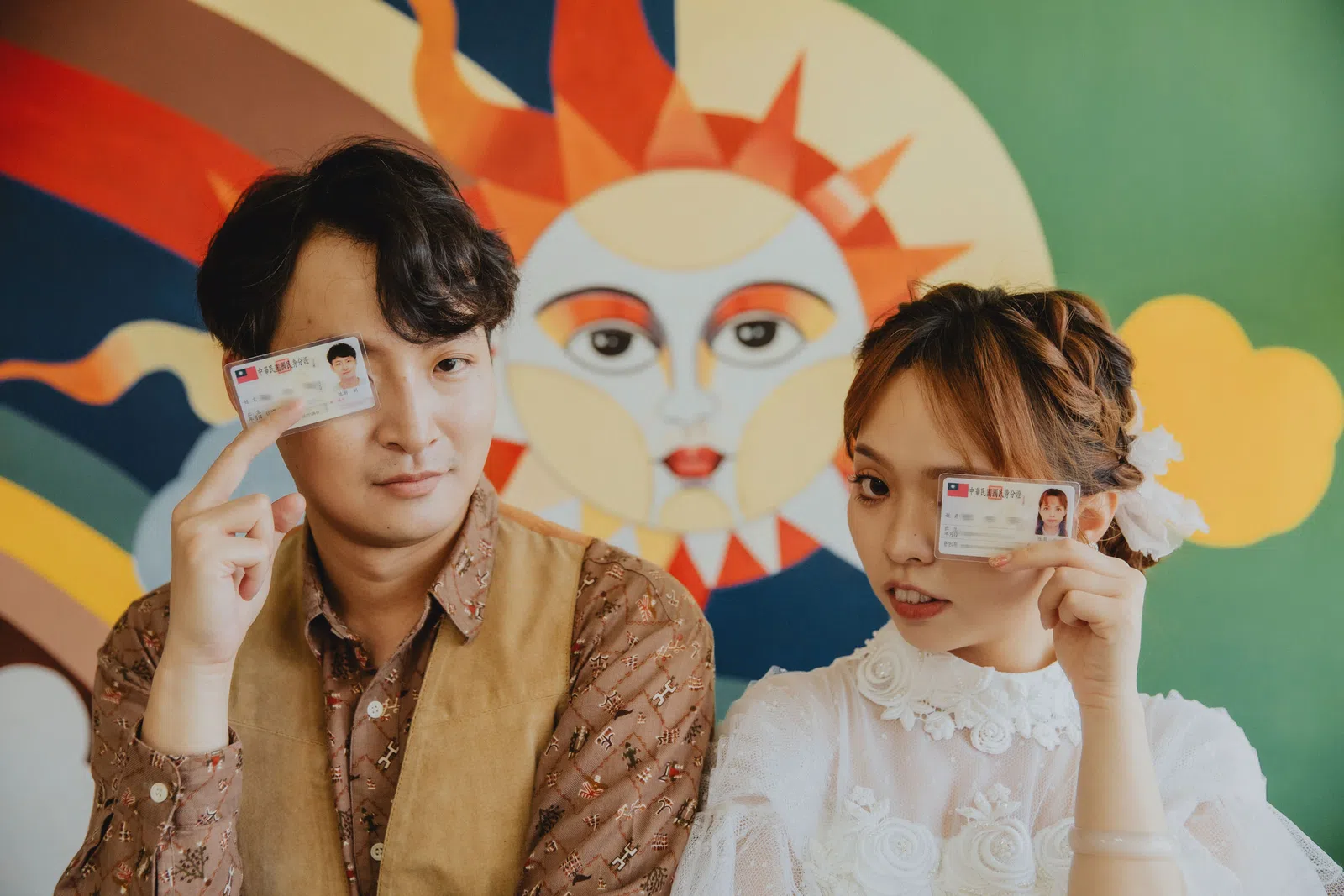新人在繽紛主題合照區留影，結婚登記作品 02 第 62 張