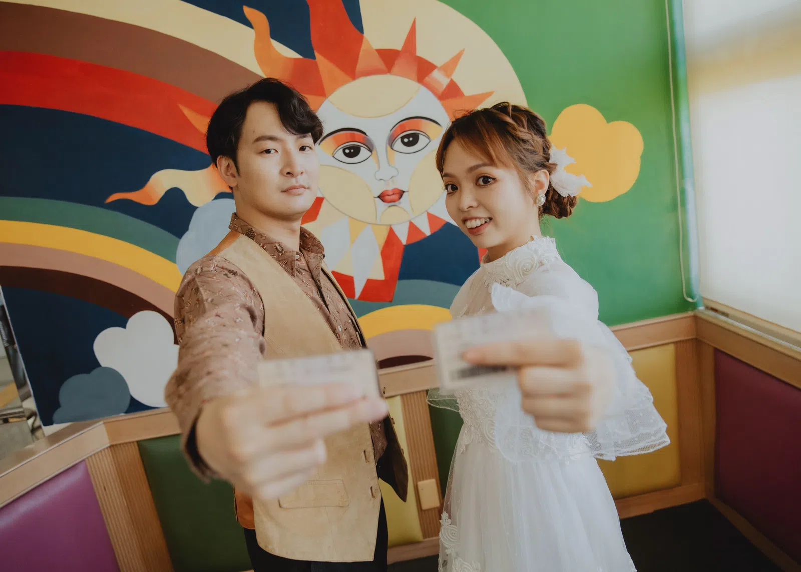 新人在繽紛主題合照區留影，結婚登記作品 02 第 67 張